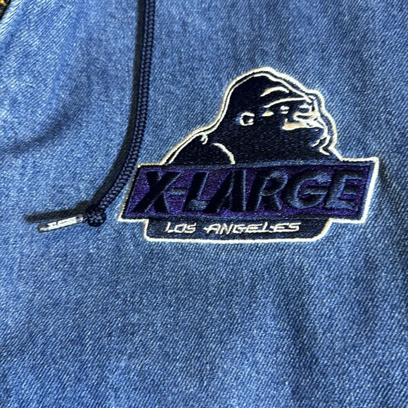 X-LARGE OLD OG ACTIVE DENIM QUILTED HOODED JACKET - JPN - Picture 3 of 13